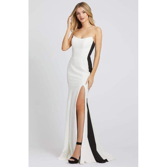 Mac Duggal Dresses & Skirts - Mac Duggal Two Toned White Black Strapless Gown 4